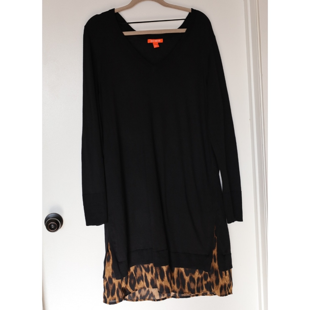 Size XL Black and Leopard Joe Fresh Dress